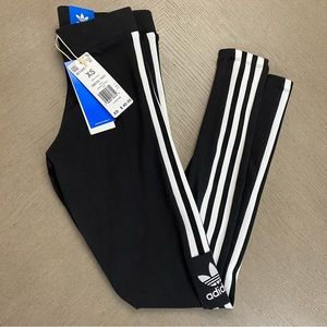 Adidas Black & White Women’s Mid Rise Tight Fit Trefoil Tights Original Size XS